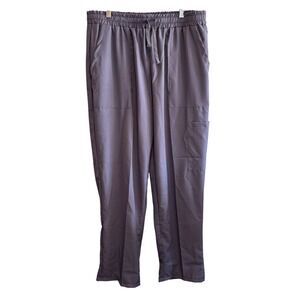 Grey Scrub Pants XL Elastic Waist Drawstring Cargo Pocket Medical Uniform NWOT